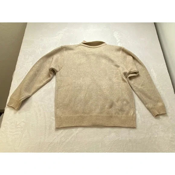 YeoKou Mens Cashmere Wool Blend Full Zip Fleece Lined Sweater SWG-0035 XL Tan